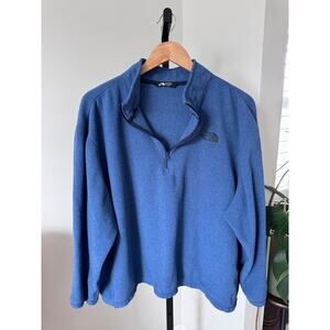 The North Face Mens 1/4 Zip Pullover Blue Fleece Lightweight Outdoors
